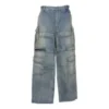 24SS 2-vejs denim-Cargo-bukser med lynlås “Blue” 773759TPW534868