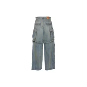 24SS 2-vejs denim-Cargo-bukser med lynlås “Blue” 773759TPW534868