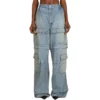 24SS 2-vejs denim-Cargo-bukser med lynlås “Blue” 773759TPW534868