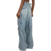 24SS 2-vejs denim-Cargo-bukser med lynlås “Blue” 773759TPW534868