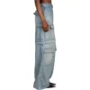 24SS 2-vejs denim-Cargo-bukser med lynlås “Blue” 773759TPW534868