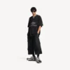 3b fodbold-T-shirt med V-hals til mænd, oversized, i sort/antracit