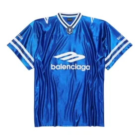 3B Fodbold-trøje med V-hals, skinnende jersey, oversized “Royal Blue White” 857113TTVQ74701