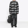 3D Scribble Crewneck bomuldsstrik “Black” 625985T31801070