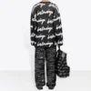 3D Scribble Crewneck bomuldsstrik “Black” 625985T31801070