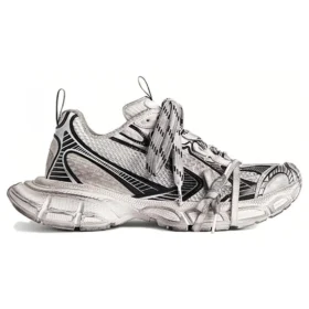 3XL Sneakers “Hvid og sort mesh og polyuretan” 734731W3XL49710