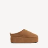 Alaska Soft platform-mule til kvinder i brun/hvid