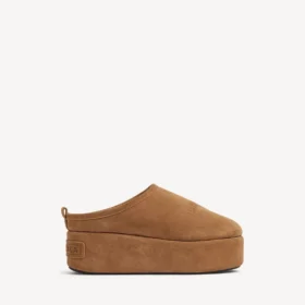 Alaska Soft platform-mule til kvinder i brun/hvid