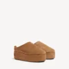 Alaska Soft platform-mule til kvinder i brun/hvid