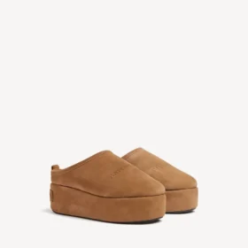 Alaska Soft platform-mule til kvinder i brun/hvid