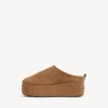 Alaska Soft platform-mule til kvinder i brun/hvid