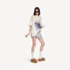 Alaska Soft platform-mule til kvinder i brun/hvid