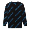 Allover Logo-trøje med rund hals “Black Blue” 625970T31781165