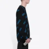Allover Logo-trøje med rund hals “Black Blue” 625970T31781165