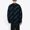 Allover Logo-trøje med rund hals “Black Blue” 625970T31781165