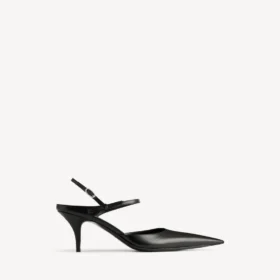 Avenue-slingback med sløjfe til kvinder i sort/sølv