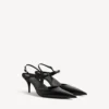 Avenue-slingback med sløjfe til kvinder i sort/sølv