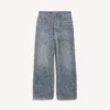 Baggy jeans til mænd med Denim-sting i mørkeblå