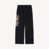 Baggy sweatpants til mænd med bumper-stickers i sort