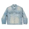 Bal Diagonal Allover Oversized-jakke “Light Blue Japanese Ring Denim” 773616TPW534868