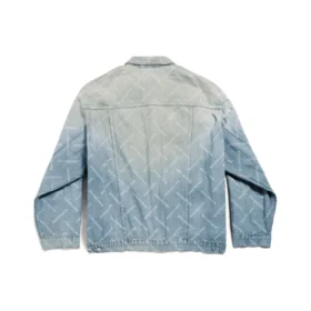 Bal Diagonal Allover Oversized-jakke “Light Blue Japanese Ring Denim” 773616TPW534868