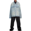 Bal Diagonal Allover Oversized-jakke “Light Blue Japanese Ring Denim” 773616TPW534868