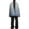 Bal Diagonal Allover Oversized-jakke “Light Blue Japanese Ring Denim” 773616TPW534868