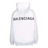 Balenciaga Back Alphabet-hættetrøje til mænd med lange ærmer, hvid, 556113TAV379000