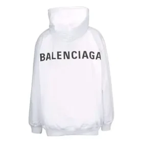 Balenciaga Back Alphabet-hættetrøje til mænd med lange ærmer, hvid, 556113TAV379000