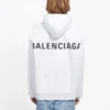 Balenciaga Back Alphabet-hættetrøje til mænd med lange ærmer, hvid, 556113TAV379000