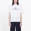 Balenciaga BB Paris-printet T-shirt med rund hals og korte ærmer til mænd, retro-version, hvid 594579TGV609000