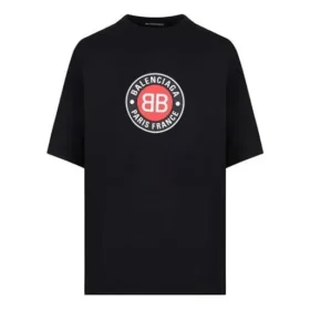 Balenciaga BLogo-print til mænd, kortærmet, sort 612966TJVD61000 Balenciaga BLogo-print til mænd, kortærmet, sort 612966TJVD61000
