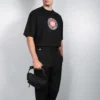 Balenciaga BLogo-print til mænd, kortærmet, sort 612966TJVD61000