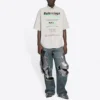 Balenciaga bomuldsskjorte med løse ærmer til mænd, grå 664627TKM102967