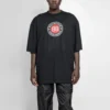 Balenciaga Circular BB Alphabet Logo kortærmet T-shirt til mænd, sort 641614TJV761000