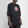 Balenciaga Circular BB Alphabet Logo kortærmet T-shirt til mænd, sort 641614TJV761000