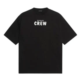 Balenciaga Crew-T-shirt med alfabetprint til mænd, kortærmet, sort 620969TIV741070 Balenciaga Crew-T-shirt med alfabetprint til mænd, kortærmet, sort 620969TIV741070