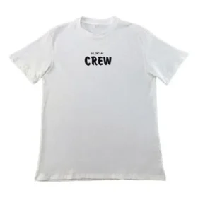 Balenciaga Crew-trøje med print til mænd, kortærmet, hvid 620941TIV749040 Balenciaga Crew-trøje med print til mænd, kortærmet, hvid 620941TIV749040