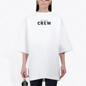 Balenciaga Crew-trøje med print til mænd, kortærmet, hvid 620941TIV749040 Balenciaga Crew-trøje med print til mænd, kortærmet, hvid 620941TIV749040