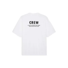 Balenciaga Crew-trøje til mænd med alfabet-print, korte ærmer, hvid 620969TIV749040 Balenciaga Crew-trøje til mænd med alfabet-print, korte ærmer, hvid 620969TIV749040