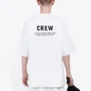 Balenciaga Crew-trøje til mænd med alfabet-print, korte ærmer, hvid 620969TIV749040