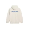 Balenciaga fleece-trøje med lange ærmer til mænd, cremehvid 600583TJVA89055