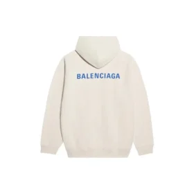 Balenciaga fleece-trøje med lange ærmer til mænd, cremehvid 600583TJVA89055