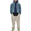 Balenciaga-fleeceforet, løs model med hætte og lange ærmer til mænd, blå 570811TJV854866
