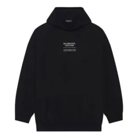 Balenciaga FW21 Boxy Loose langærmet hættetrøje til mænd, sort 651799TJV910107