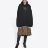 Balenciaga FW21 Boxy Loose langærmet hættetrøje til mænd, sort 651799TJV910107