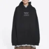 Balenciaga FW21 Boxy Loose langærmet hættetrøje til mænd, sort 651799TJV910107