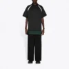 Balenciaga FW21 casual dobbeltlags sportspoloshirt med korte ærmer til mænd, sort 661507TKVA51042