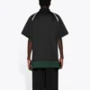 Balenciaga FW21 casual dobbeltlags sportspoloshirt med korte ærmer til mænd, sort 661507TKVA51042