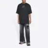 Balenciaga FW21 Couture Alphabet rundhalset kortærmet T-shirt til mænd, sort 651795TJV901070